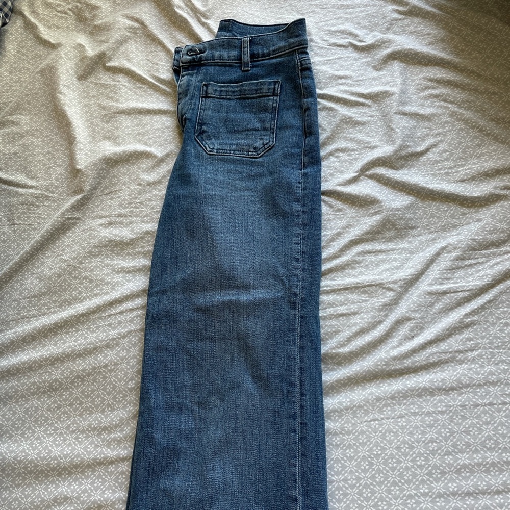 Marine layer wide cropped jeans